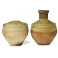 Two Yueyao stoneware jars, Han dynasty (206 BC-AD 220)