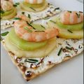 TARTINES DE PAIN AZYME, CREVETTES ROSES, CONCOMBRE, POIRE & FROMAGE FRAIS [#SUMMER #POISSON #TARTINES]