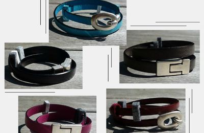 Bracelets cuir plat.