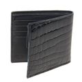PRADA. Portefeuille en crocodile noir