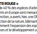 Des espèces d'arbres menacées d'extinction