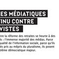 FRANCE : VIOLENCES MEDIATIQUES EN CONTINU CONTRE LES GREVISTES ( Acrimed - tract )