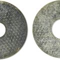 Two jade bi discs, Warring States period (475-221 BC)