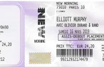 Elliott Murphy - Samedi 16 Mars 2019 - New Morning (Paris)