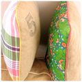 Recycled fabrics: Housse de coussin "LA POSTE"