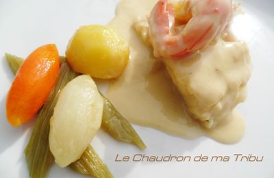 Blanquette de cabillaud et petits légumes glacés