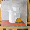 - HUILE SUR TOILE 30 X30 -nature morte début -