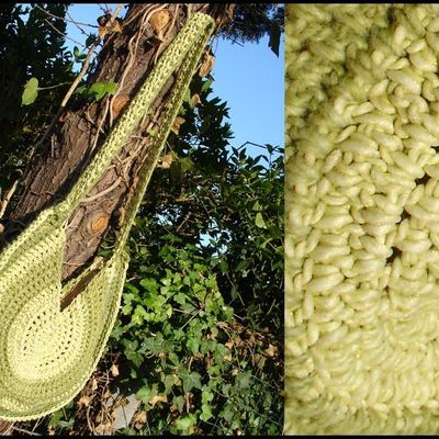 SAC bandoulière crocheté jaune citron