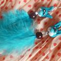 Boucle d'oreille "lapin" turquoise