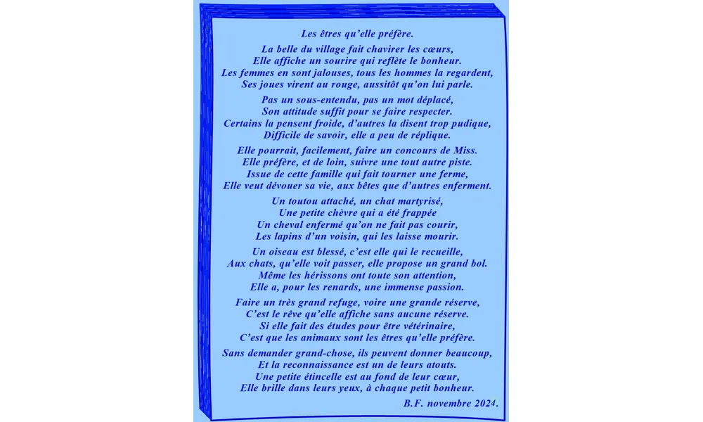 Les êtres qu'elle préfère