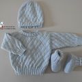 Tricot bébé, modèle fait main, layette bb tricoté main