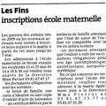 Inscriptions pour la rentrée de septembre 2012