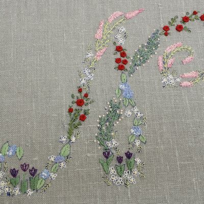 Alphabet brodé # N et O