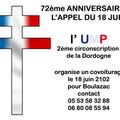 COVOITURAGE POUR LE 18 JUIN