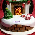 Gâteau cheminée Noël