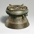 Miniature Drum with Four Frogs, Vietnam, Bronze and Iron Age period, Dongson culture, ca. 500 B.C.–A.D. 300