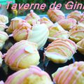 Mini-madeleines vanille-citron en coque de chocolat blanc