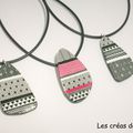 Pendentifs... sérigraphie sur Fimo