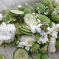 Salade de fèves fraîches et fromage de chèvre