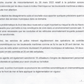 Nous avons reçu du 1er Adjoint JB GASTINE une réponse en date du 1er juin