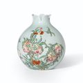 A celadon-ground Famille-Rose 'Pomegranate' vase Qing dynasty, 19th century