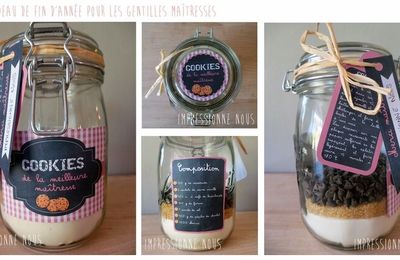 Le kit de cookies, le cadeau de dernière minute pour la maîtresse (à imprimer - gratuit)