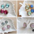 Boucles d'oreilles strass et cabochons de cristal chicissimes !