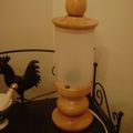 Lampe de chevet en bois forme de bougie