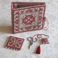 Ecrin de broderie rouge et nacre chez "Mamilou"