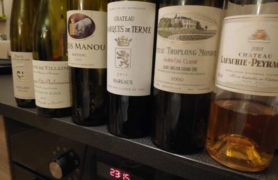Paul Ginglinger: Riesling Drei Exa 2016, Aubert de Villaine : Les Clous Aymé 2015, Sauternes : Lafaurie Peyraguey 2001
