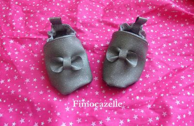 Chaussons bébé noeuds et paillettes !!