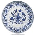 A rare Ming-styl, blue and white porcelain plate, China, Yongzheng six-character mark and of the period.