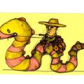 Cowboy sur serpent