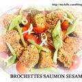 Brunch salé du 1er mai : brochettes de saumon au sésame