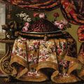 Antonio Gianlisi, Antonio Gianlisi (Rizzolo Di San Giorgio 1677 - 1727 Cremone), Fraises des bois et fleurs sur un plat en argen