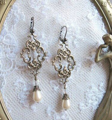 Boucles d'oreilles Elfiques/Médiévales "Brocéliande"