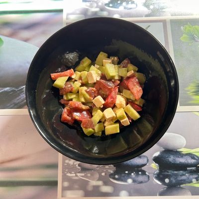 Salade de tomates, concombre et féta
