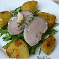 Enchaud de Porc, Salade de Pommes de terre et Roquette