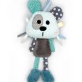 Doudou panda gris bleu blanc