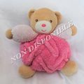 Doudou Peluche Ours Plume Framboise Rose Kaloo 