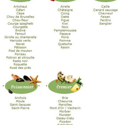 Produits de saison Octobre