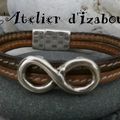 Infiniment gris le ciel aujourd'hui ! Alors un peu de chaleur avec ce bracelet double rang et son passant infini en cuir !