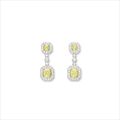 Fancy Light Yellow Diamond and Diamond Earrings