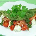 Omelette verte farcie version marine ( plat froid )