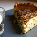 quiche à l'échalote et salade de lentilles tièdes enchantillés au curcuma...