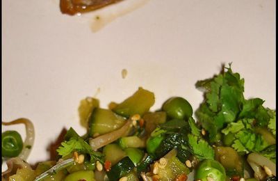 Thon mi-cuit au gingembre, légumes à l'asiatique