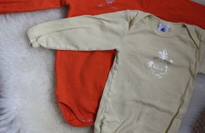 Lot de deux bodys Petit bateau, taille 12 mois