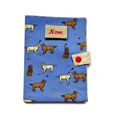 Couverture Carnet de Santé/Passeport pour Chiens Labradors et Coeurs Nom Brodé 