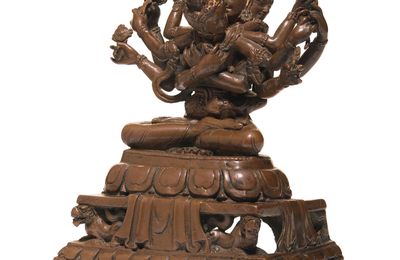 A copper alloy figure of Guhyasamaja Akshobyavajra, Nepal, 18th-19th century