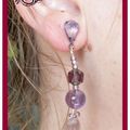 Boucles clous "Violettes romantiques"